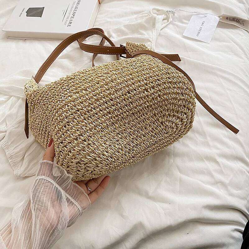 Women's Woven Handbag Luxury Designer Beach Large Capacity Female Straw Hobo Bag Fashion Travel Shoulder Crossbody Bags