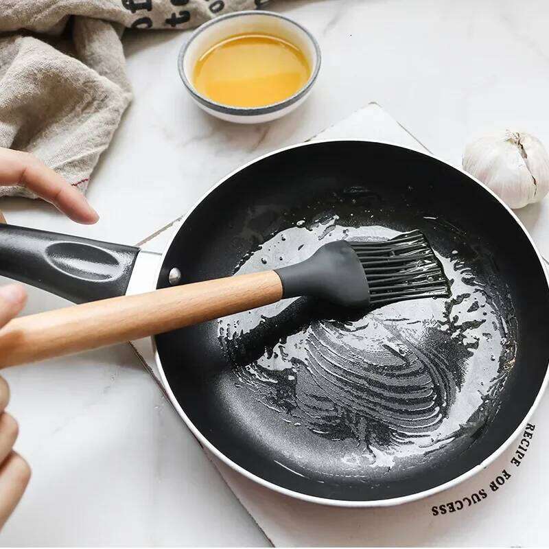 Home Kitchenware Set - 12Pcs Silicone Non-Stick Heat Resistant Spatula Spoon Turner Egg Beater Wooden Handle Cooking Tools for Home Kitchen and Dining