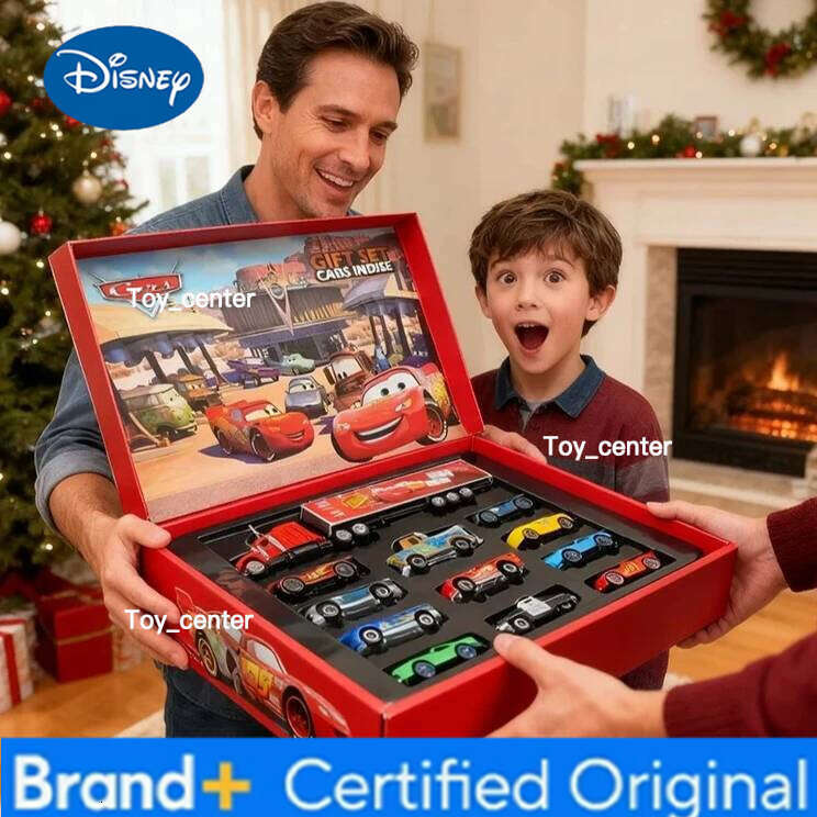 Disney 12Pcs Pixar Cars Gift Box Metal Diecast lightning McQueen Car Model Toy Jackson Uncle Truck Boy Birthday Toys H260113