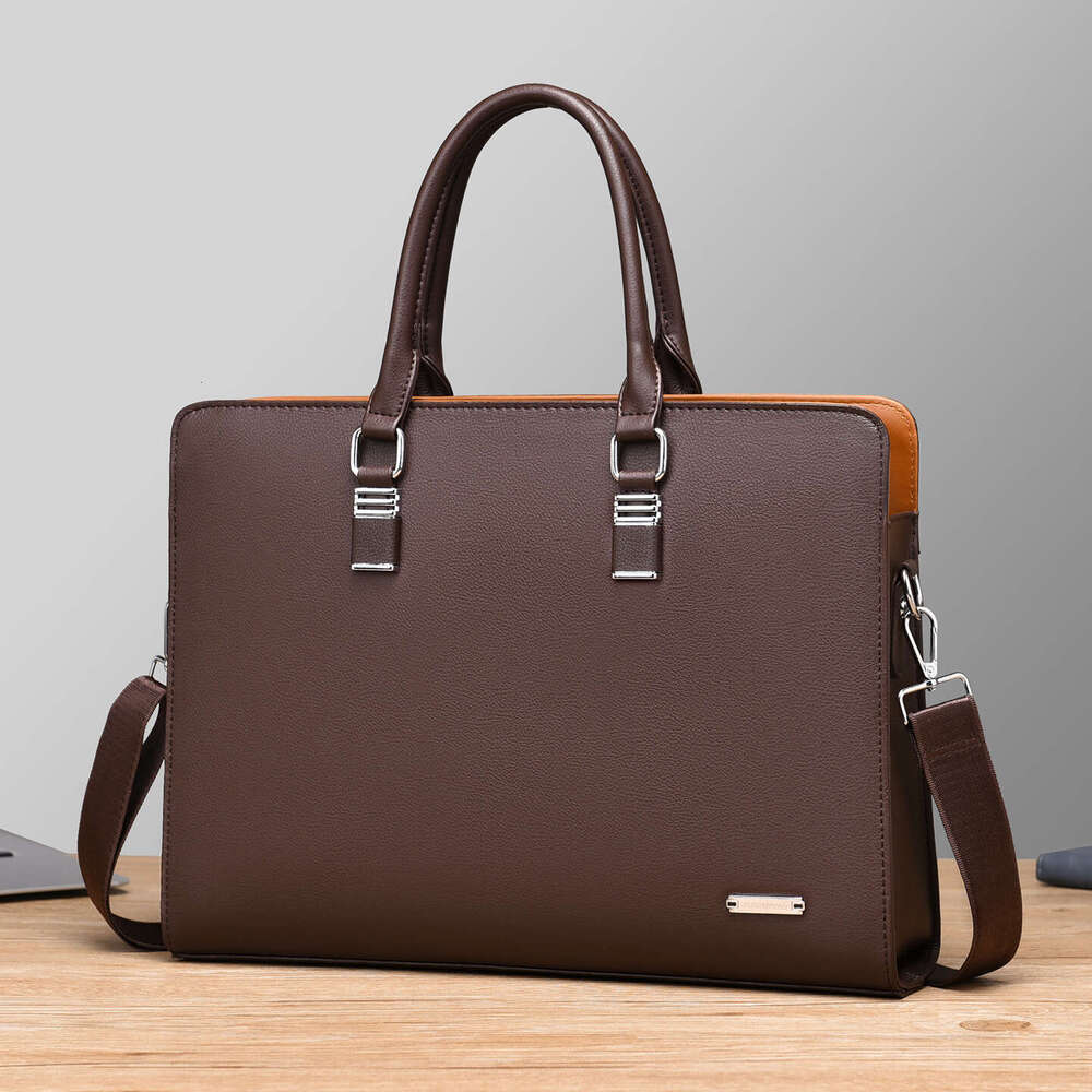 Large Capacity Horizontal Men's Handbag Briefcase Single Shoulder Crossbody Business Trip Laptop Bag