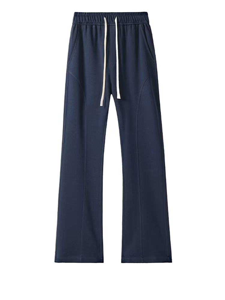 Men's sporty casual sweatpants, loose straight-leg flared pants for autumn and winter