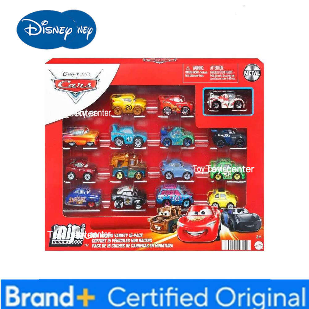Disney Pixar Cars Mini Racers 15-Pack Official Collection Lightning McQueen & Friends Die-Cast Car Set, Movie Toy Vehicles fo H260113