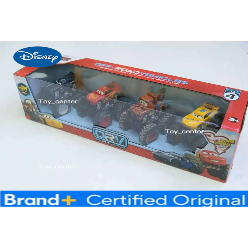 Disney 4pcs/Set Pixar Off-Road Vehicle Pullback Toy Set Alloy Plastic Lightning Mcqueen Model Cars Play Vehicles Kids Gift H2601131
