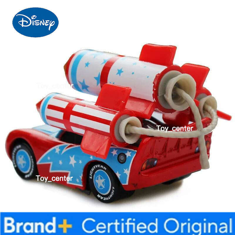 Disney 1:55 Original Pixar Cars Toy Rocket Fireworks McQueen Mater Diecast Model Cartoon Car Toys Boy Christmas Gift H260113