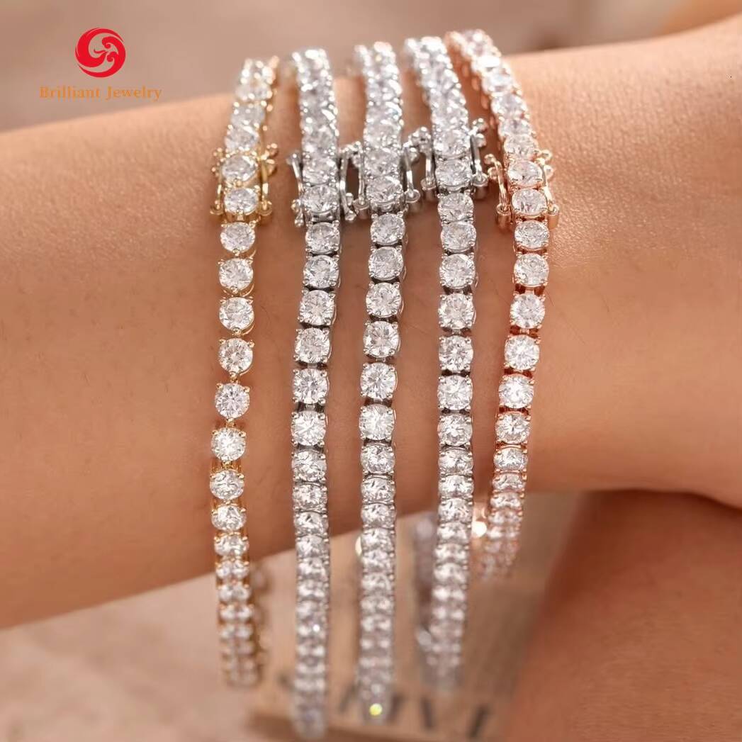 Hip Hop 20mm-65mm 925 Silver VVS Moissanite Tennis Chain Necklaces Luxury Men Women Tennis Chain Necklace Bracelet