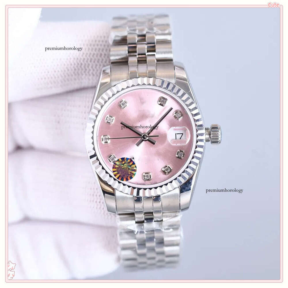 Designer Womens 28mm Date Just Pink Face Square Candy Dia Fashion Watch 279174-0003 93