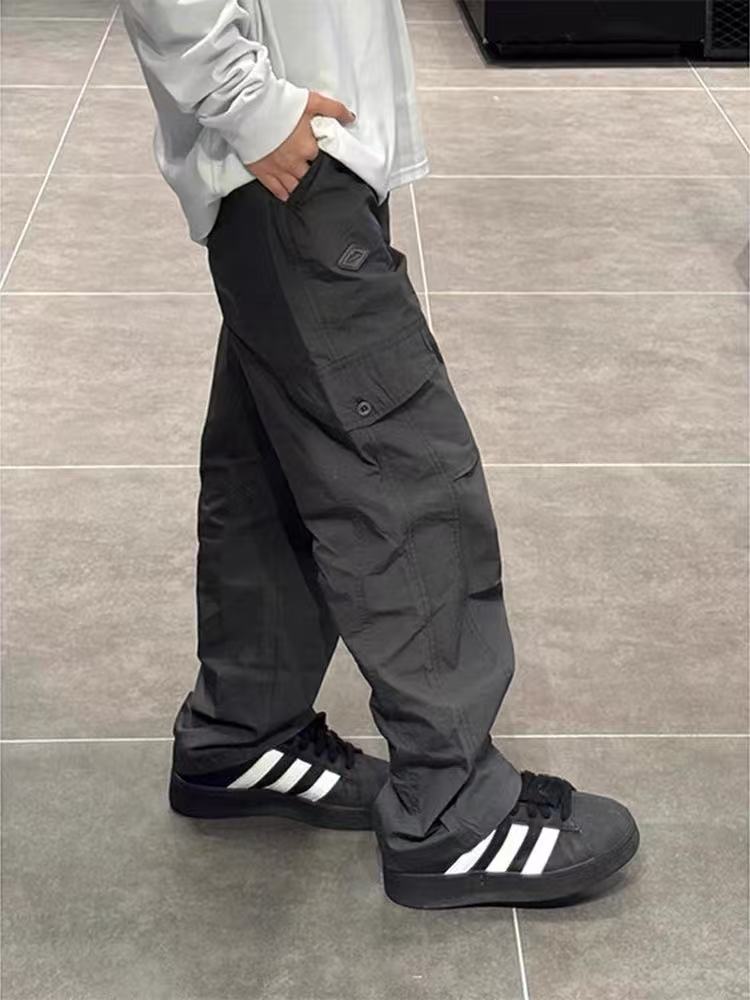 Men's trousers, work pants, trendy casual mountaineering pants, straight-leg windbreaker pants