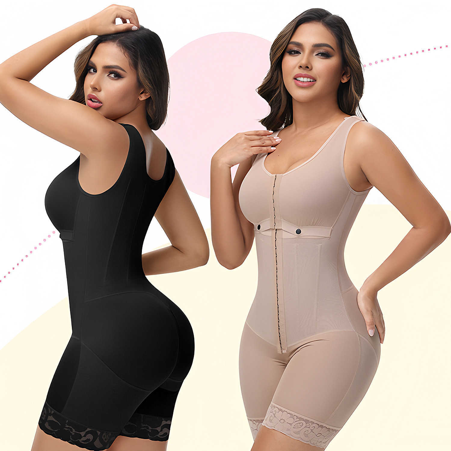 Highly Compressed Tight Breasted Jumpsuit Sleeveless Shapewear with Chest Wrap Adjustable Postpartum Belly Wrap Fajas with BraXJ241028