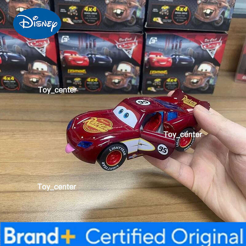 Disney New Toy Story 3 Model Car Lightning Mcqueen Metal Diecast With Lights Inertial Pull-Back Wheel Spit Out Your Tongue Cars Toys H260113
