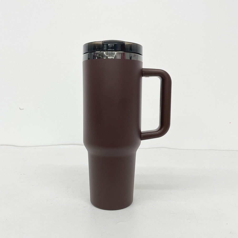 Ready to ship removable flip straw 40oz leak proof black plated underneath insulated mug 40oz double walled stainless steel bottle tumbler for laser e