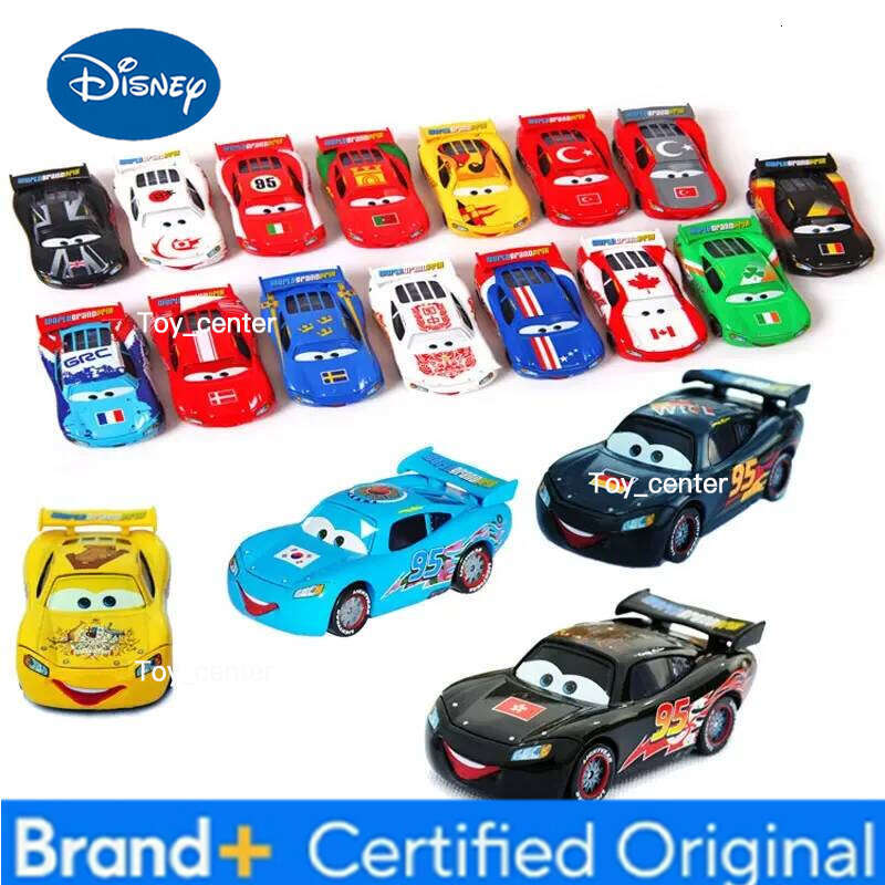 Disney 1:55 Pixar Cars Canada America Germany Britain Edition McQueen Rare Car Model Die Casting Children Toy Christmas Gift H260113
