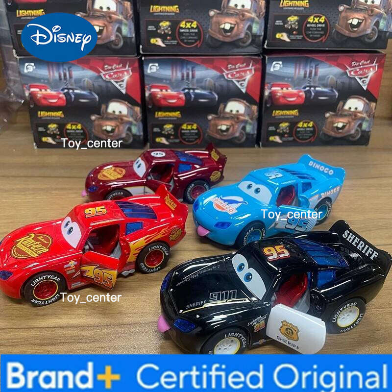 Disney New Toy Story 3 Model Car Lightning Mcqueen Metal Diecast With Lights Inertial Pull-Back Wheel Spit Out Your Tongue Cars Toys H260113