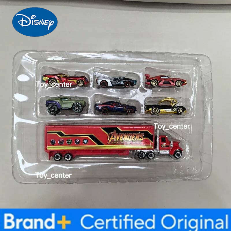 Disney 7pcs/set Cars Movie Pixar Toys Marvel The Avengers Truck 1:55 Alloy Justice League Lightning McQueen Metal Car Toy Gift H260113