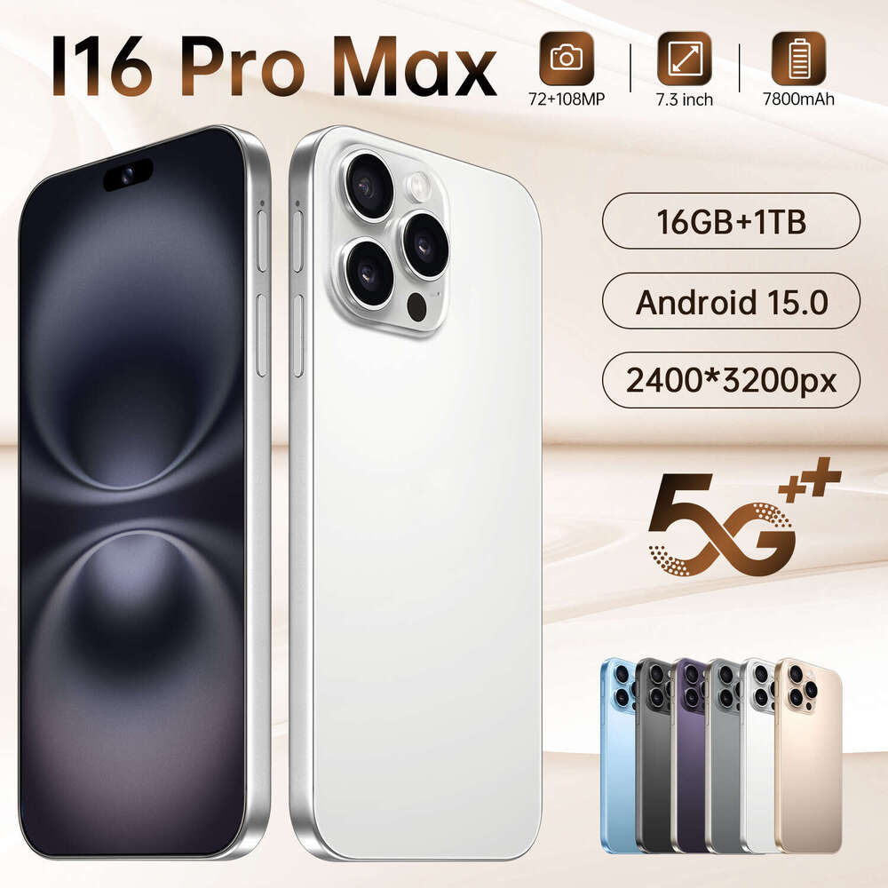 Famous brand cross-border new product i16 Pro Max Android intelligent 5G phone 16+1T all-in-one high-definition large screen source manufacturer CKS