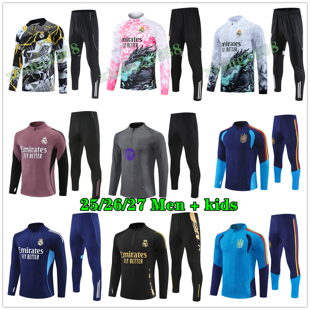 2026 2027 madrids soccer tracksuit Men and kids training suit 25 26 27 espana football tracksuit Survetement chandal futbol