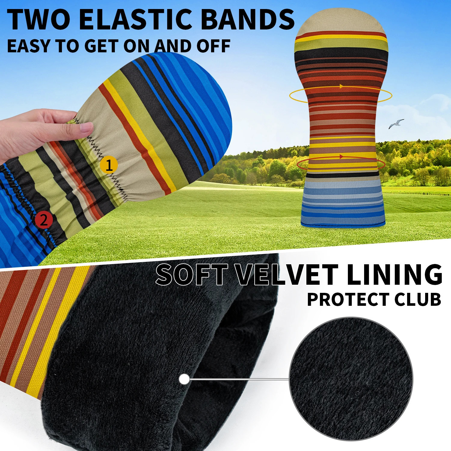 Golf Club Protective Cover - Durable and Scratch Resistant Colorful Pattern Golf Head Cover Golf Accessory Head Cover 260112