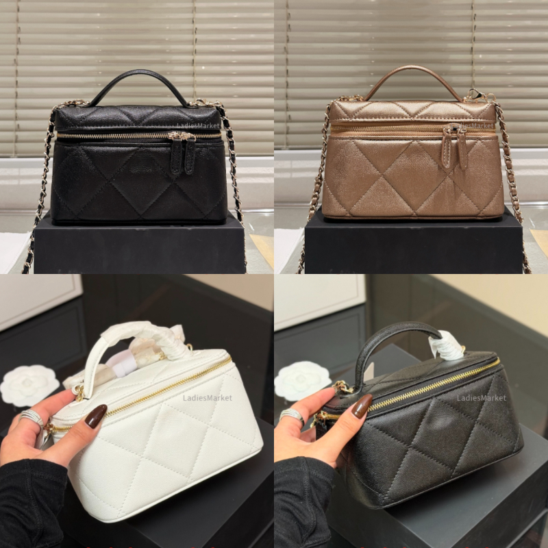 Vanity Case Top Quality Designer Vanity Bag Shoulder Bag Luxury Box Bag Handbag Makeup Bag Woman Toiletry Bag Cosmetic Bag Crossbody Bag Mini Classic Flap Bag Teto Bag