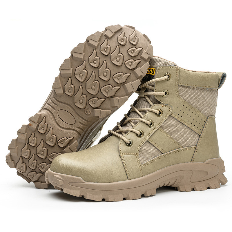 Mens Safety Shoes Anti-Smash Anti-Puncture Safety Shoes Wear-Resistant Lightweight High-Top All-Season Safety Shoes Male 241114
