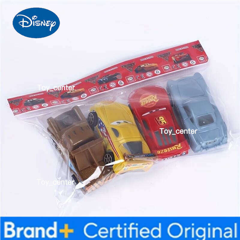 Disney 4-piece/Set Plastic Lightning McQueen Racing Set - Cute Cartoon Decor for Home, Office Christmas, and Birthday Gifts H260113