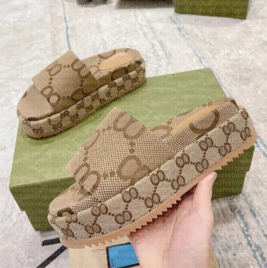 Slipper Designer Womens Rubber Slide Sandal Platform Sliders Black Chunky Mule Pool Flip Flops Thick Bottom Slides Summer Beach Slides Eur35-45
