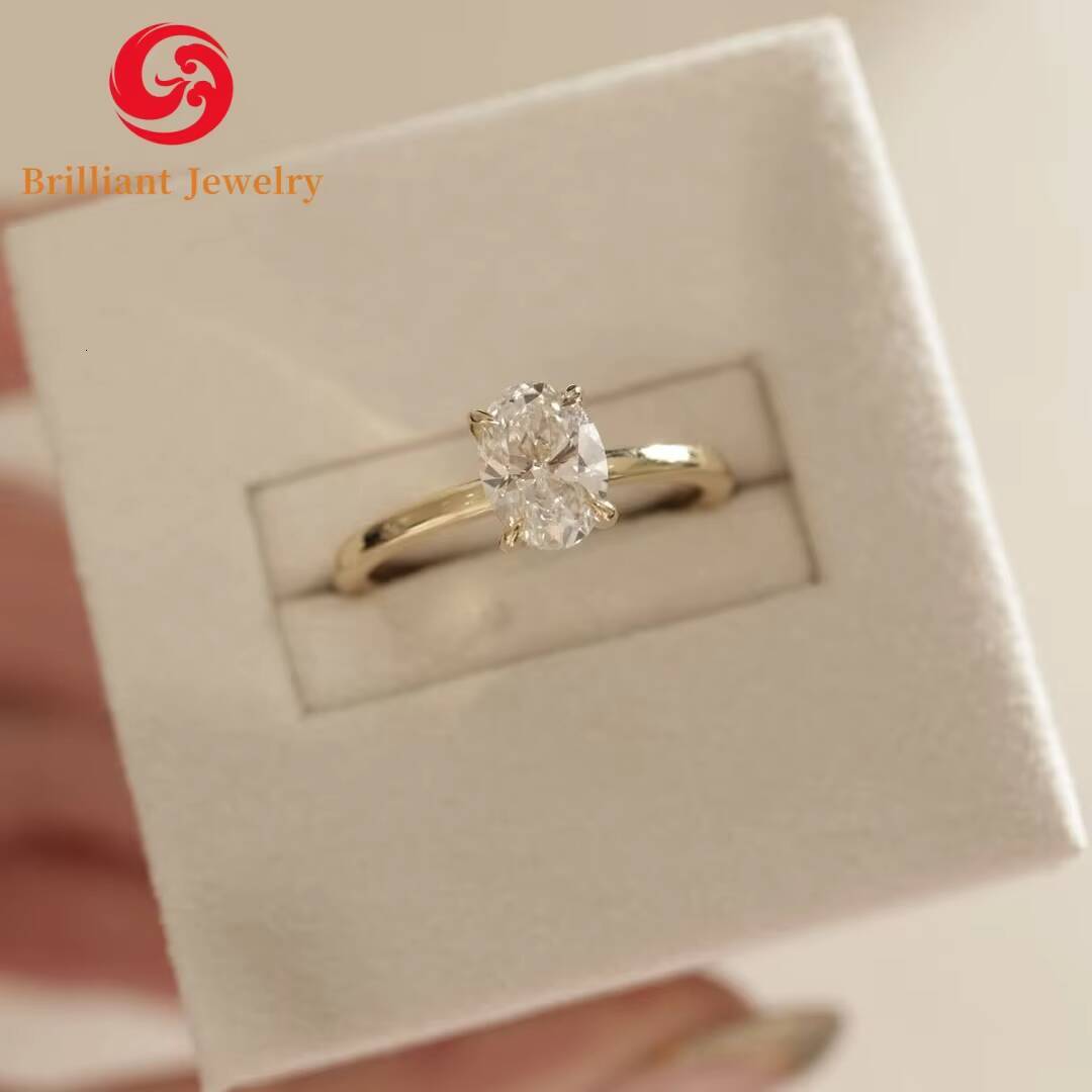 Custom Lab Diamond Rings IGI Certified 10k 14k 18k Solid Gold 1 to 3ct Lab Grown Diamond Ring for Wedding Engagement Gift