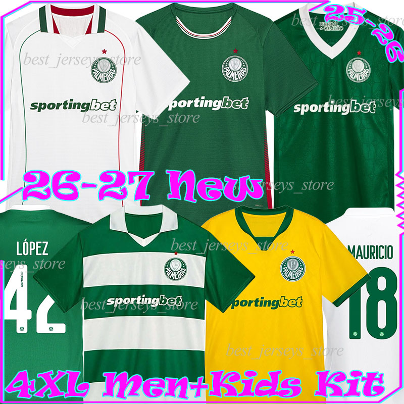 4XL 2026/27 Palmeiras LOPEZ soccer jerseys MAURICIO F.TORRES VITOR ROQUE G.GOMEZ PAULINHO R.VEIGA ALLAN THALYS MURILO EVANGELISTA men kids kit sets football shirts