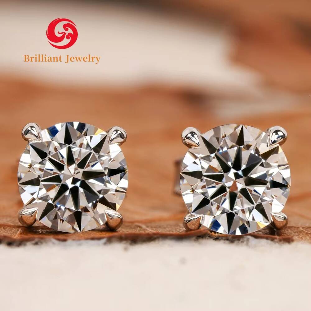Luxury Diamonds Earring Studs 14k Solid Gold Lab Grown 4 Prong Diamond Earrings for Women VS1 Clarity IGI Certified