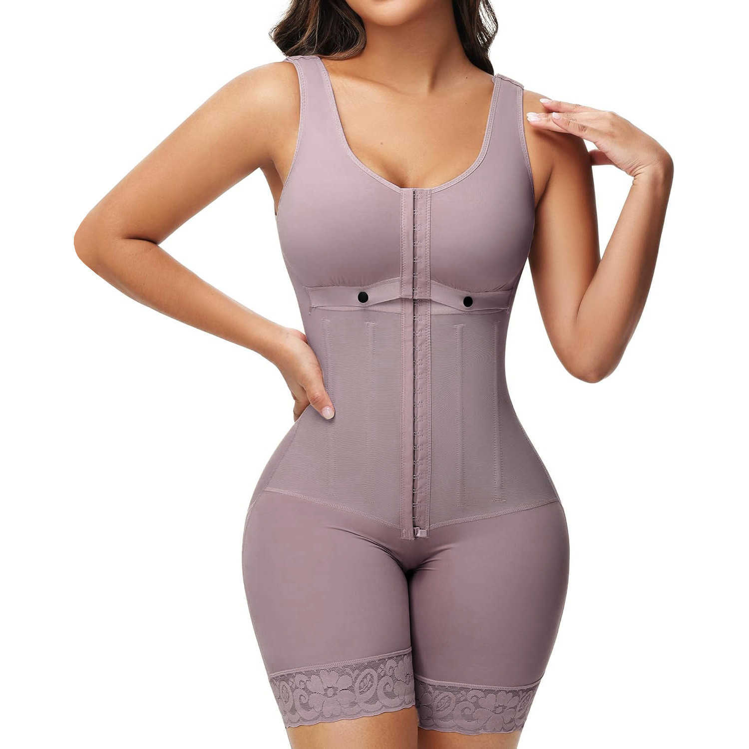 Highly Compressed Tight Breasted Jumpsuit Sleeveless Shapewear with Chest Wrap Adjustable Postpartum Belly Wrap Fajas with BraXJ241028