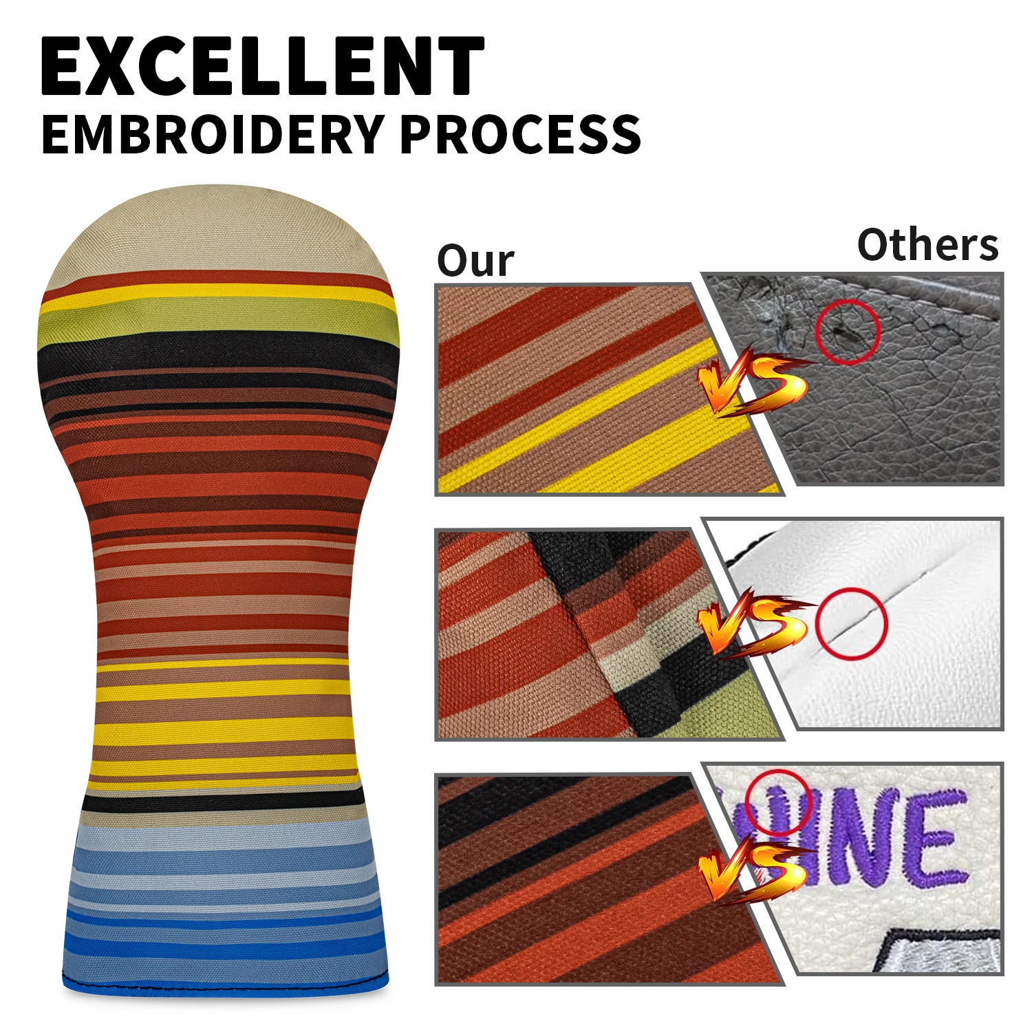 Golf Club Protective Cover - Durable and Scratch Resistant Colorful Pattern Golf Head Cover Golf Accessory Head Cover 260112