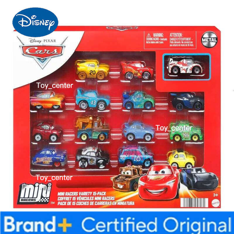 Disney Pixar Cars Mini Racers 15-Pack Official Collection Lightning McQueen & Friends Die-Cast Car Set, Movie Toy Vehicles fo H260113