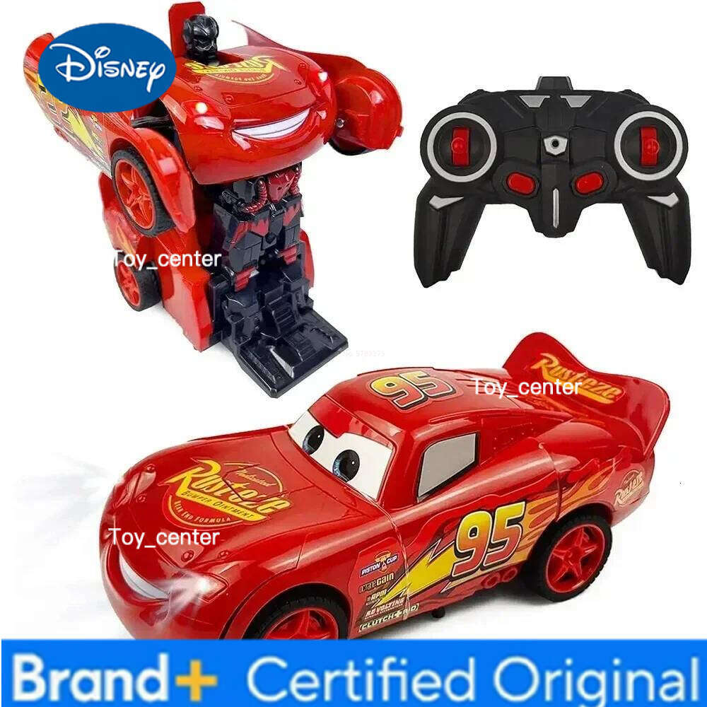 Disney 2in1 Lightning Mcqueen Remote Control Transform Robot Rc Deformation Car Anime Model One Button High Speed Kids Toys H260113
