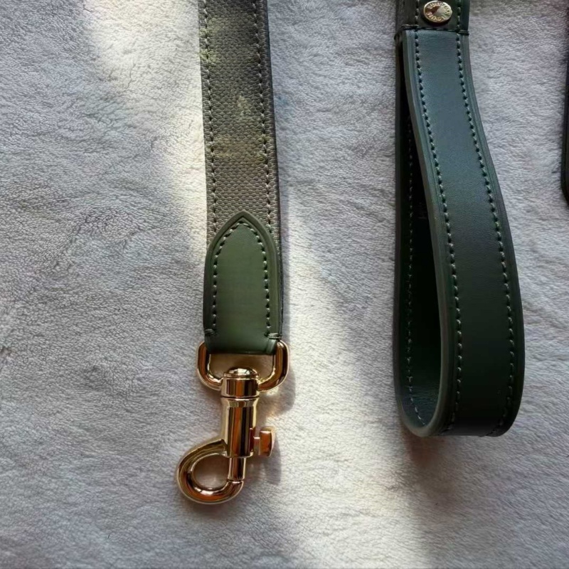 Designer Genuine Leather Dog Collar Is Suitable For All Dogs, And The Dark Green Pet Collar Leash Looks More Luxurious.Dog Leash With Gift Box