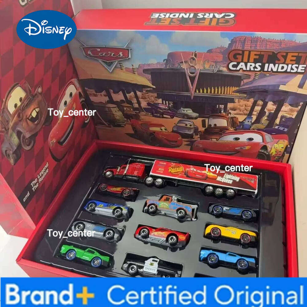 Disney 2025 Hot 12Pcs Pixar Cars Gift Box Metal Diecast lightning McQueen Car Model Toy Jackson Uncle Truck Boy Birthday Toys H260113