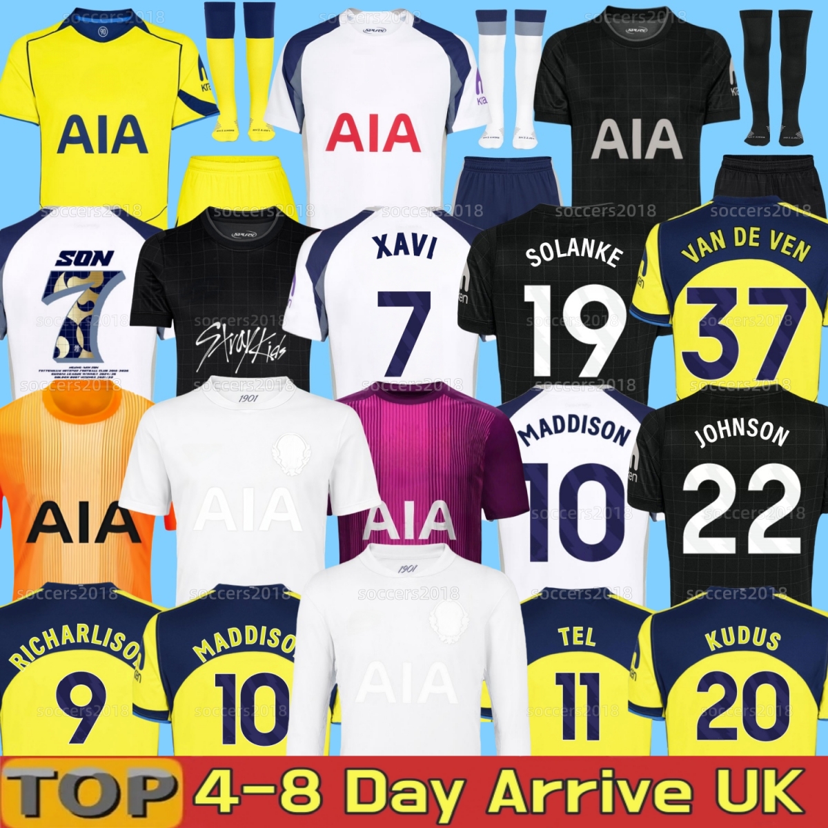 25 26 tottenham hotpsur Whiteout Soccer Jerseys 125Th XAVI Season TEL KUDUS SOLANKE MADDISON KULUSEVSKI SON VICARIO 2026 Football shirt VAN DE VEN men kids kit spursS