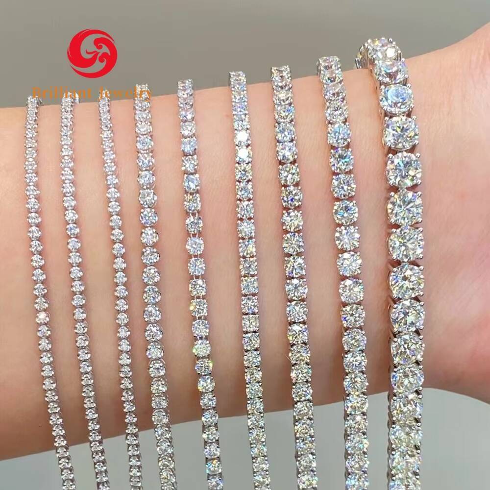 Hip Hop 20mm-65mm 925 Silver VVS Moissanite Tennis Chain Necklaces Luxury Men Women Tennis Chain Necklace Bracelet