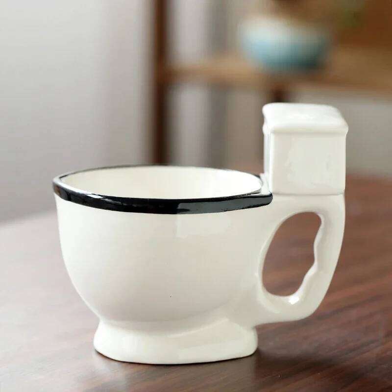 300ml Creative Quirky Novel and Interesting Gift Toilet Ceramic with Handle Coffee Tea Milk Ice Cream Cup