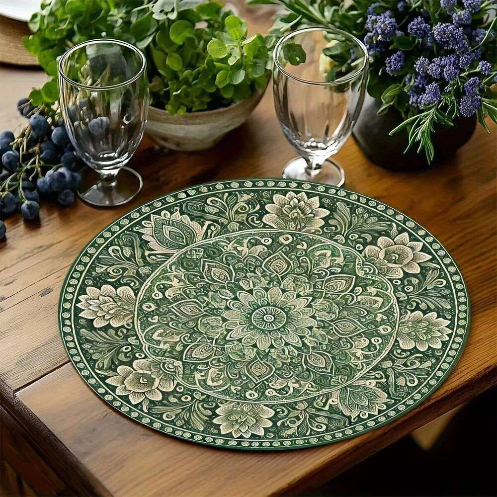 Mandala Flower Placemats Round And Elegant Design Mat Home Dining Table Decoration