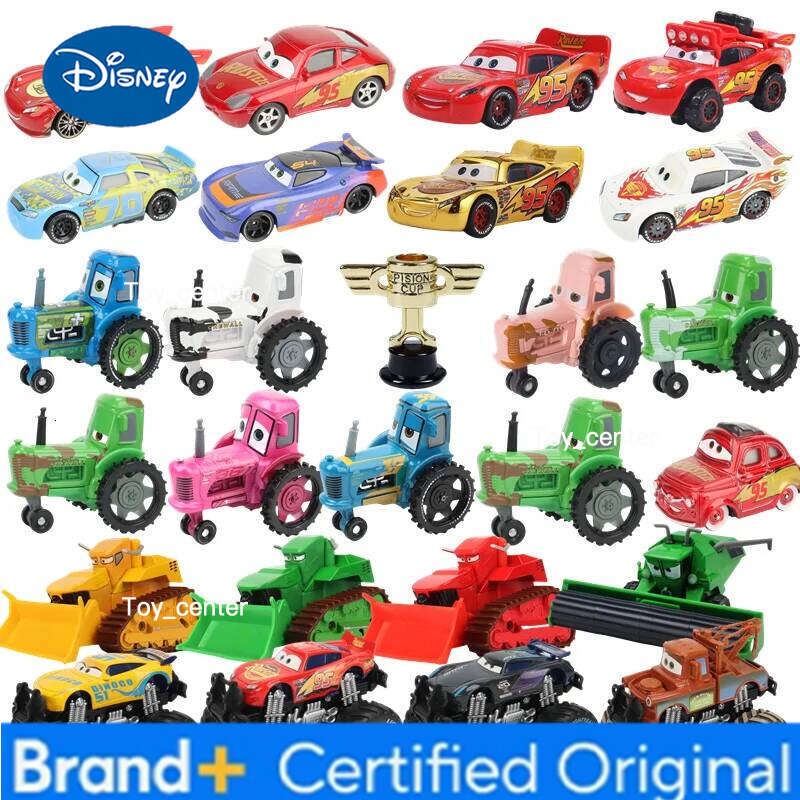 Disney 1:55 Cars Pixar Lightning McQueen Piston Cup Rhapsody Matador Bulldozer Truck Mater Harvester Diecast Metal Alloy Car H260113