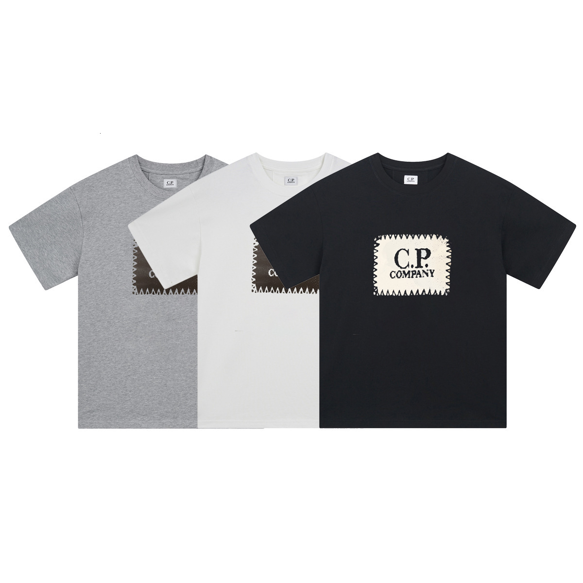 Cpcompanyyyys Pure Cotton Casual Unisex T-Shirt Basic Letter Print Loose Short Sleeve