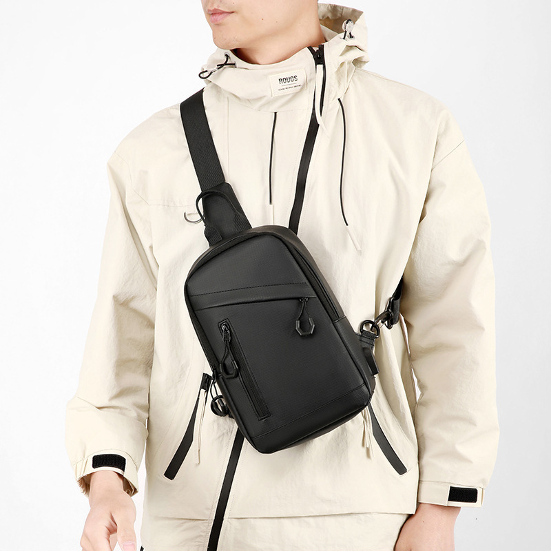 Kagaroo Chest Pack Men Crossbody Bag Leather Chest Bag Travel Sling Bag Black Brown Messenger Shoulder Bag Male 250716