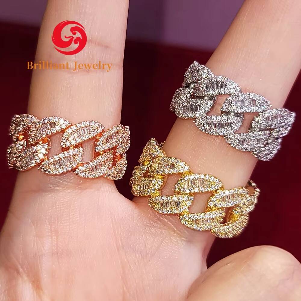 Best Selling Mens 7mm Moissanite Diamond Ring Ready to Ship Iced Out Cuban Style 925 Silver-Top Pick for Style and Comfort