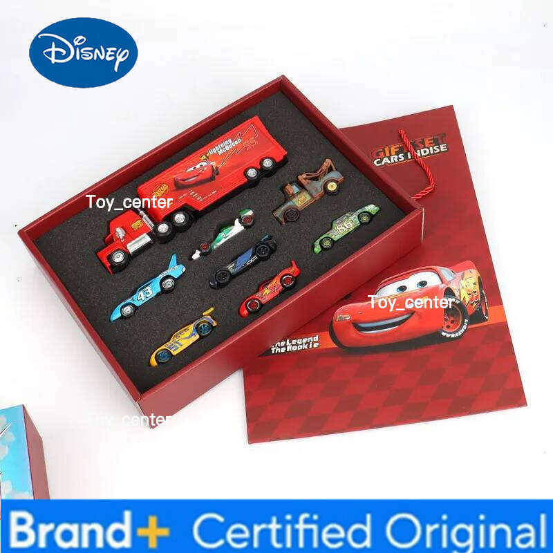 Disney 8Pcs/box Pixar Cars Gift Box Metal Diecast Mater lightning McQueen Jackson Uncle Truck Car Model Toy Boy Christmas Toys H260113