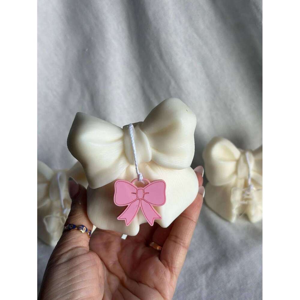 Decorative Bow Home Aromatherapy Candle Living Room Dining Kitchen Bedroom Decorations, & Valentine Wedding Gift, Desktop Fireplace Decorative Accent 
