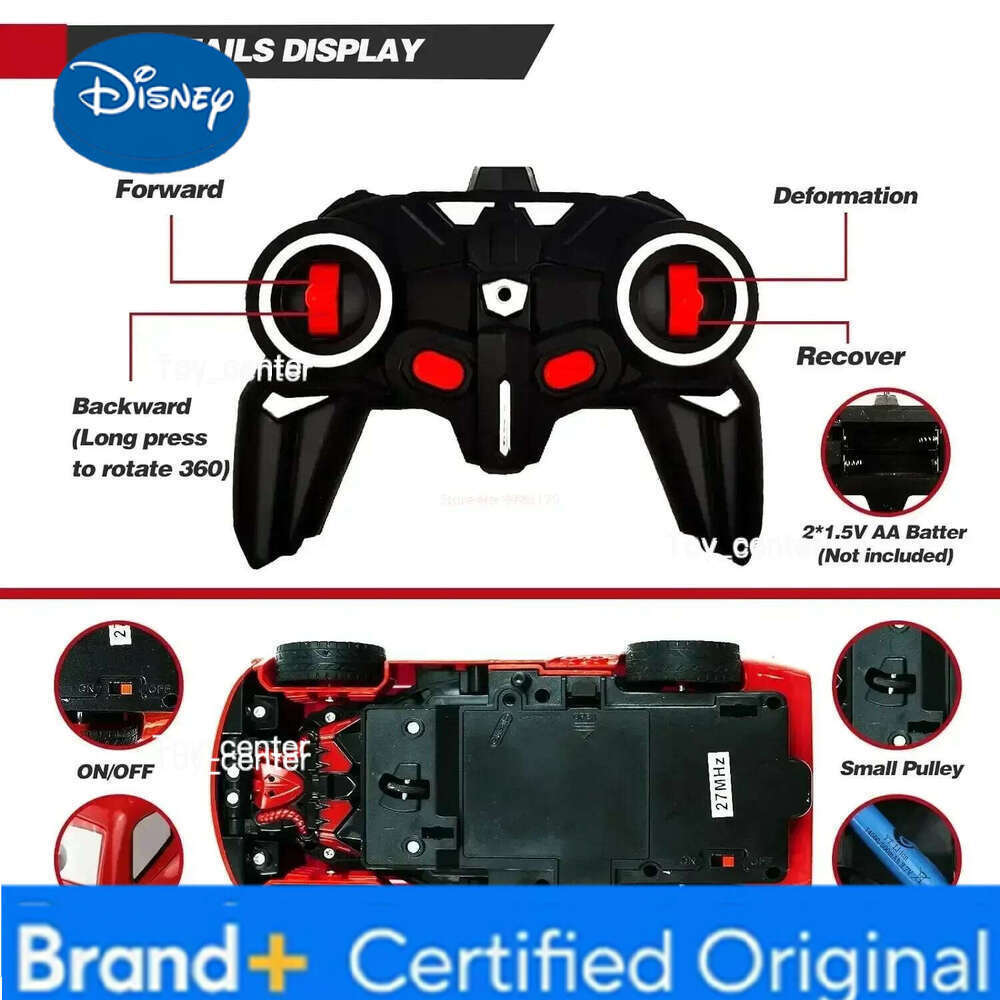 Disney 2in1 Lightning Mcqueen Remote Control Transform Robot Rc Deformation Car Anime Model One Button High Speed Kids Toys H260113