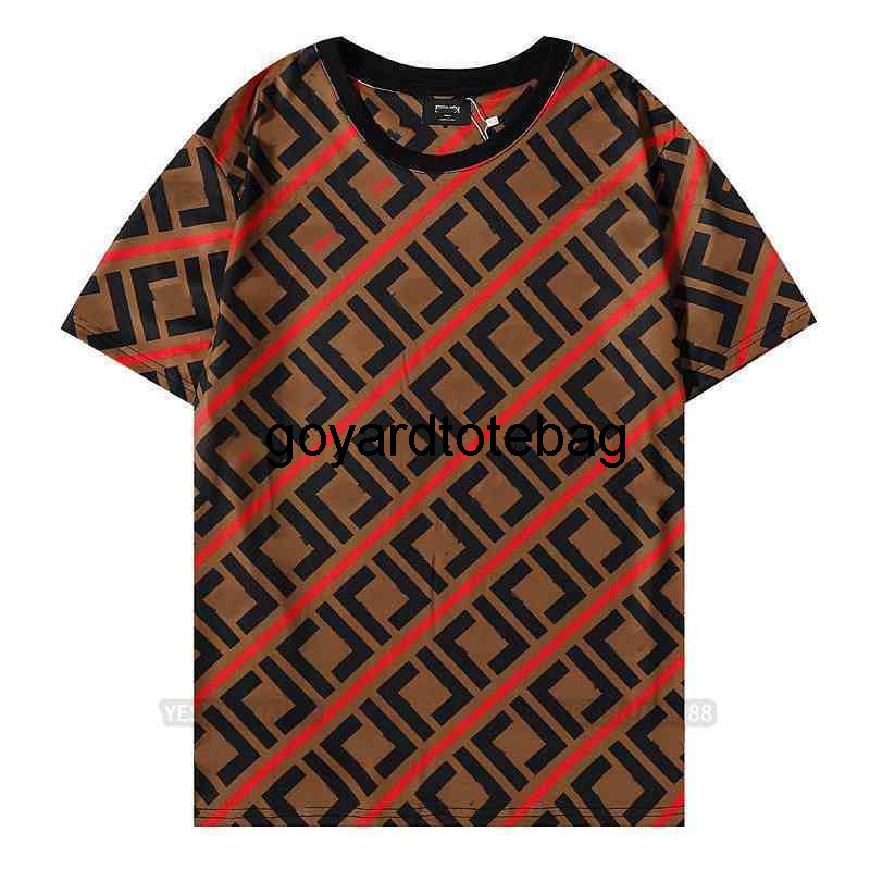 F Digner Luxury Summer T Shirt stripe color matching Printed Fashion Mens And Womens Couple Loose Short Tee XDPK fendily HE9R BUK8