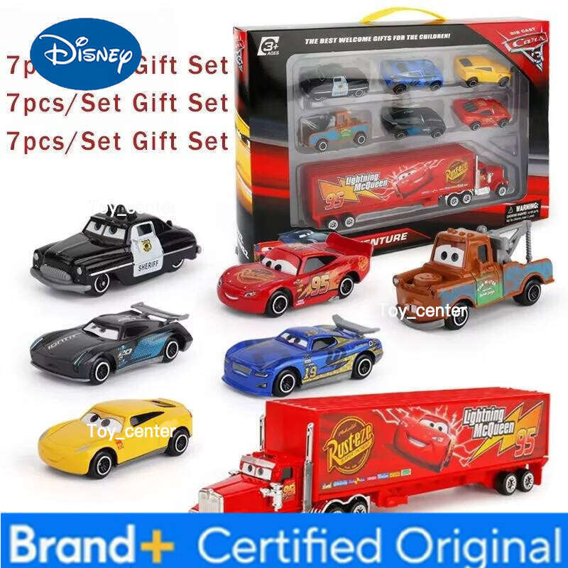Disney 6-7pcs/Set Hot Pixar 3 Lightning Mcqueen Uncle Truck Jackson Storm 1:55 Diecast Pvc Car Model Toys Kids Boy Xmas Kid Gift H260113