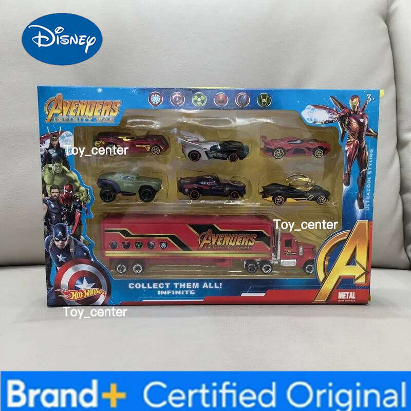 Disney 7pcs/set Cars Movie Pixar Toys Marvel The Avengers Truck 1:55 Alloy Justice League Lightning McQueen Metal Car Toy Gift H260113