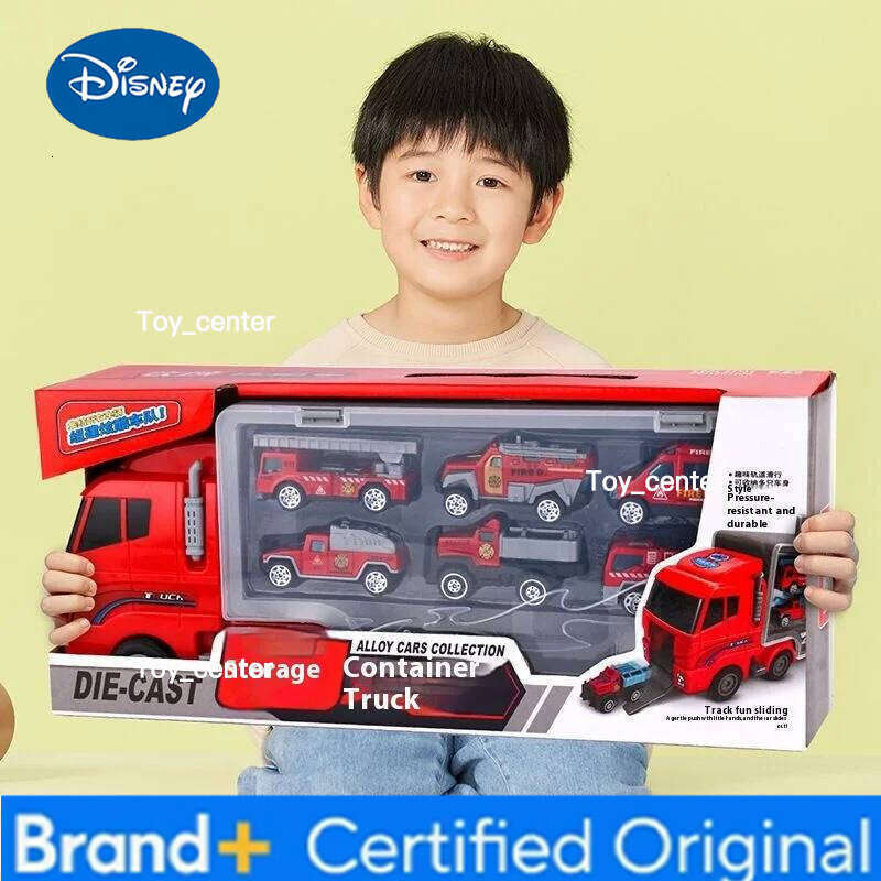Disney Children's Toy Car Alloy Engineering Vehicle Fire Combination Storage Container Dinosaur Transport Truck H260113
