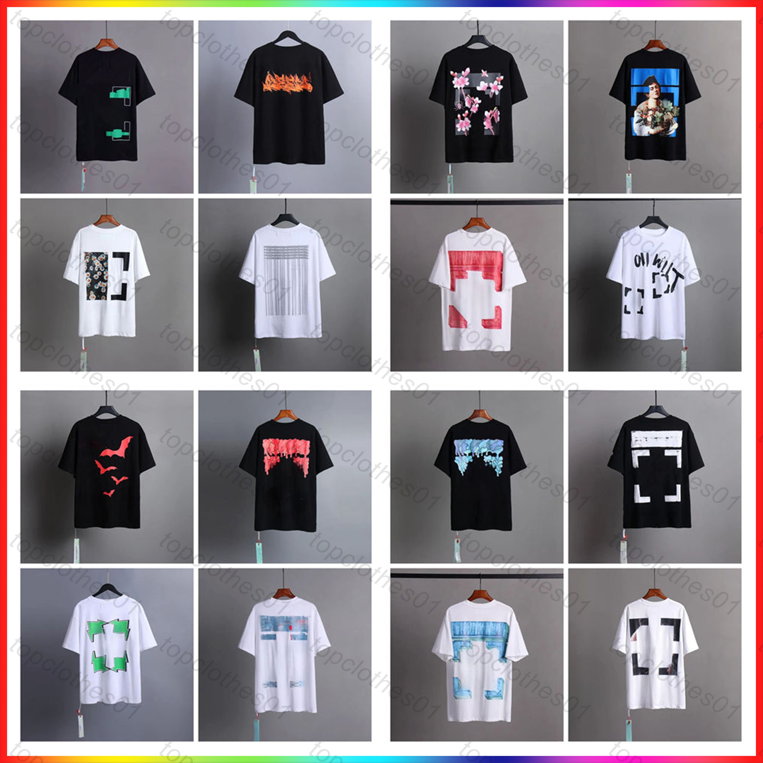 5A shirts for men designer clothes men trends white t shirts 26SS American summer fashion popular graphic tee luxury women offwhitemen shirt streetwear clothes