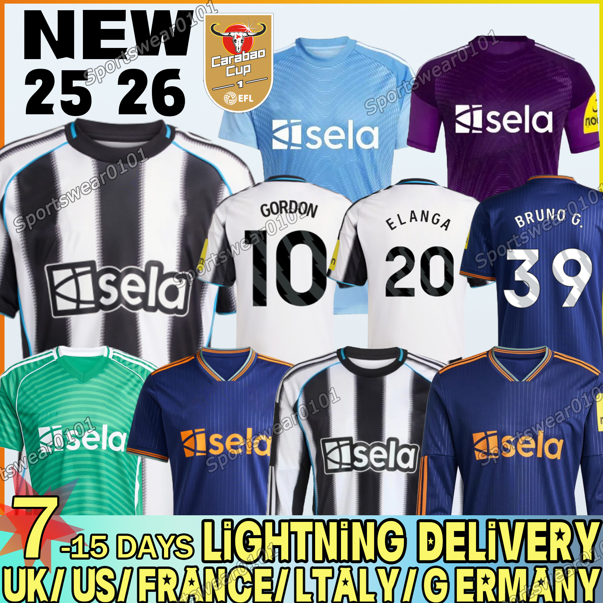 newcastle utd 25 26 football Jersey Gordon Bruno G Elanga Joelinton Soccer Jersey kids Botman Tonali Livramento Willock Krafth football shirt nufc 25 26 long sleeves